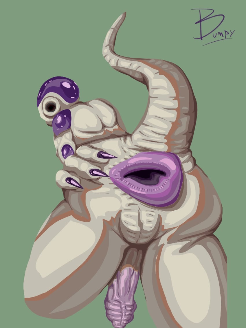 alien anthro asshole asshole_stretched_wide back_view bumpynsfw donut_anus dragon_ball dragon_ball_super dragon_ball_z foreskin foreskin_folds foreskin_overhang freeza frieza nails solo solo_male tail