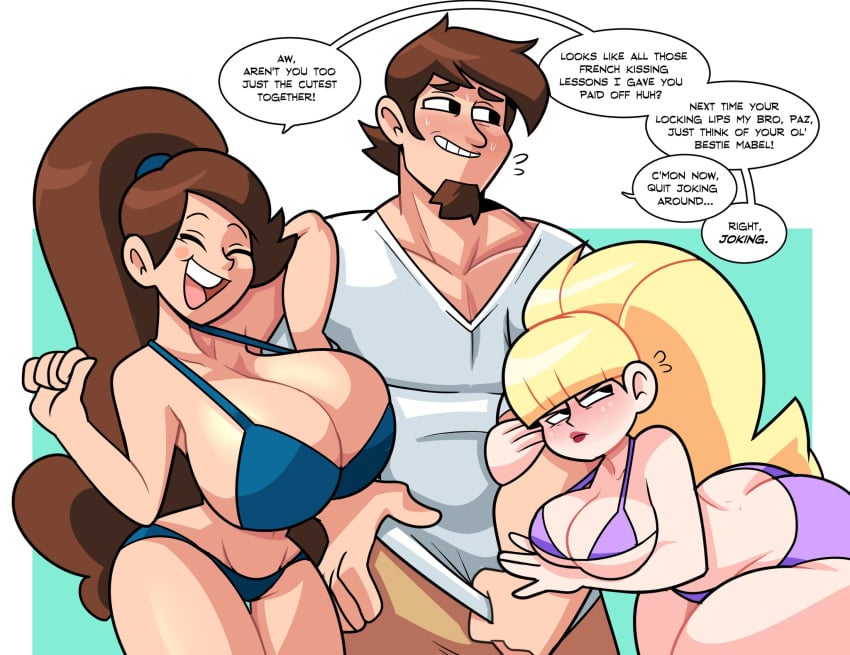 brother_and_sister dipper_pines disney disney_channel embarrassed frostbiteboi gravity_falls huge_breasts implied_incest jealous mabel_pines pacifica_northwest superspoe thicc-verse