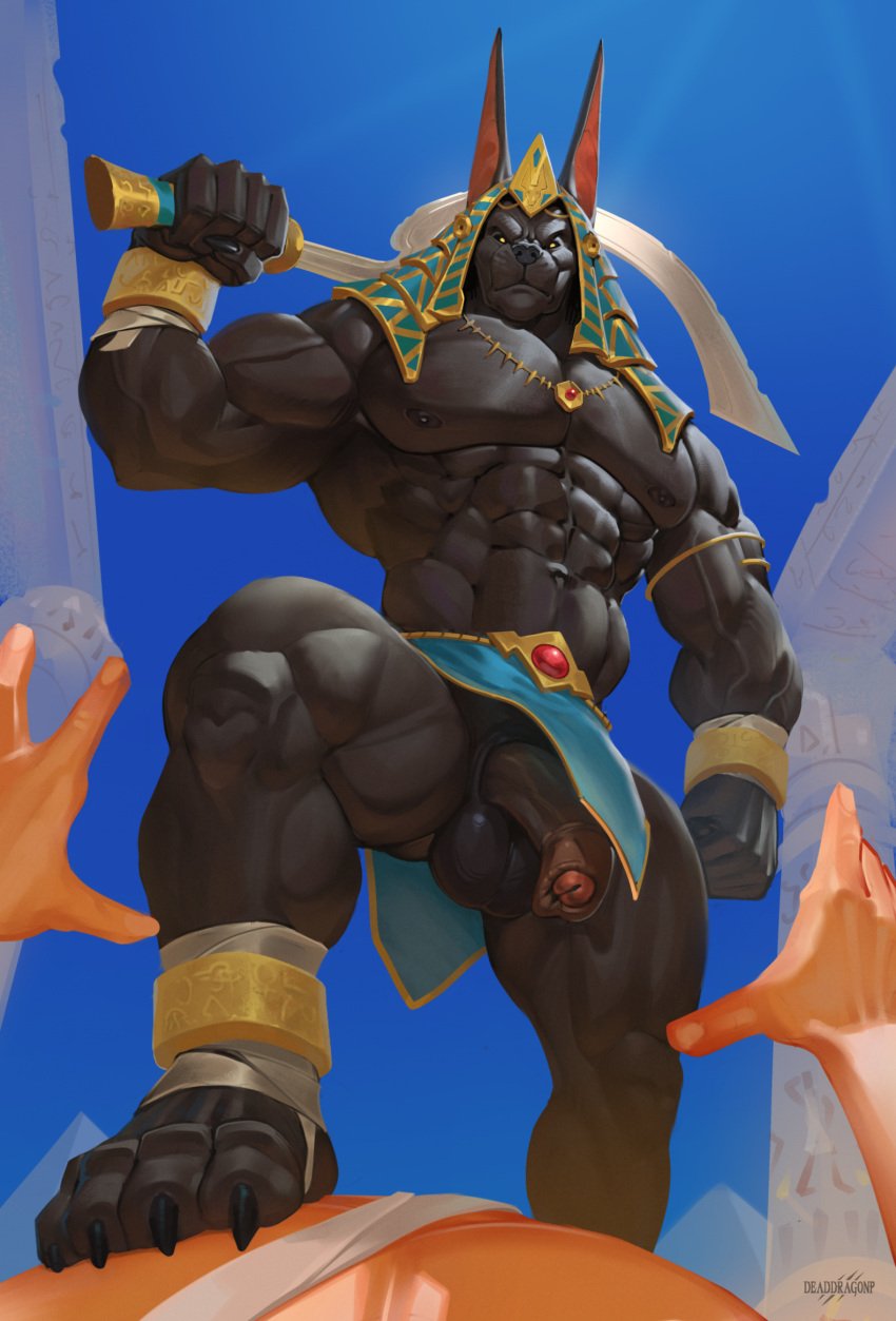 2025 abs anklet anthro anthro_focus anubian_jackal anubis areola armband balls barazoku barefoot bent_leg biceps big_balls big_muscles big_penis bottomwear bracelet canid canine canis claws clothed clothing day deaddragonp deity duo egyptian egyptian_mythology feet first_person_view flaccid foreskin fur genitals glans gold_(metal) gold_jewelry headdress headgear hi_res holding_object holding_weapon huge_balls huge_cock huge_muscles human human_on_anthro human_pov humanoid_genitalia humanoid_penis ineffective_clothing interspecies jackal jewelry loincloth looking_at_viewer looming low-angle_view lying male male/male mammal melee_weapon middle_eastern_mythology muscular muscular_anthro muscular_male mythology nails navel nipples obliques on_back outside pecs pendant penis plantigrade quads serratus sickle sky smile solo_focus standing thick_arms thick_penis thick_thighs topless topless_anthro topless_male tuft unretracted_foreskin urethra vein weapon