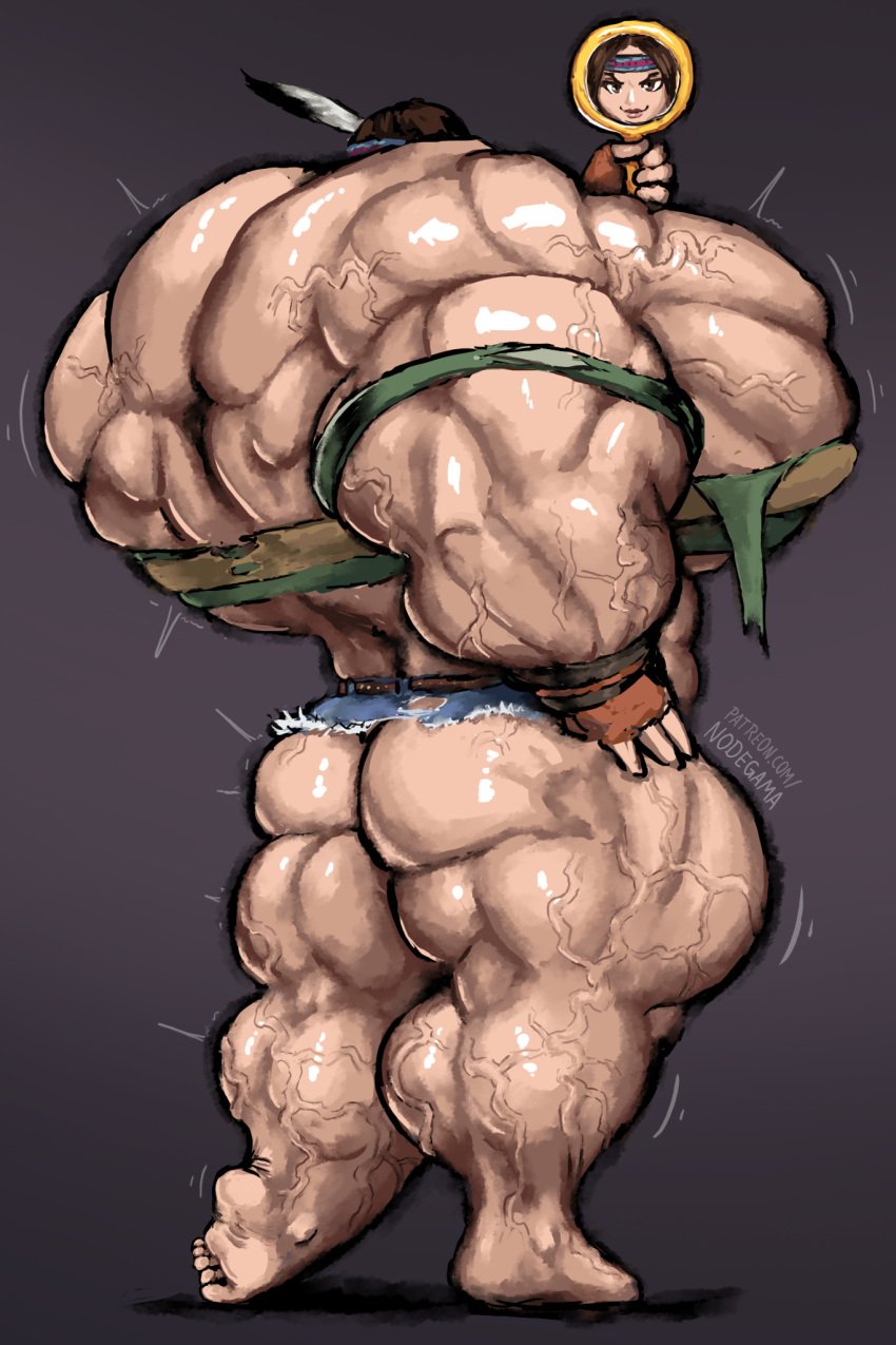 1girls ass bandai_namco barefoot checking_out_self extreme_muscles feet female hand_mirror hyper hyper_muscles julia_chang muscles muscular muscular_arms muscular_back muscular_female muscular_thighs nodegama pecs soles solo solo_female tekken torn_clothes torn_clothing veins veiny_muscles