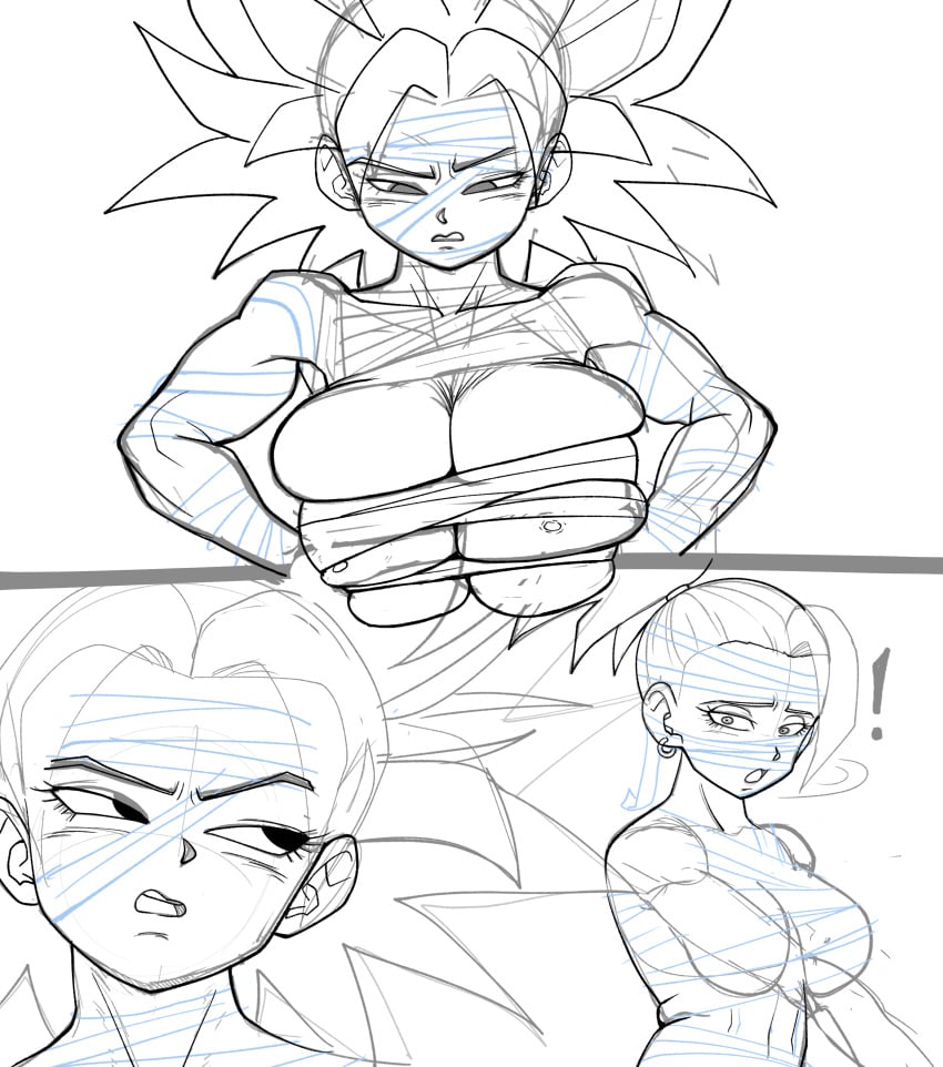 big_ass big_breasts caulifla comic dragon_ball kale pseudocel wip