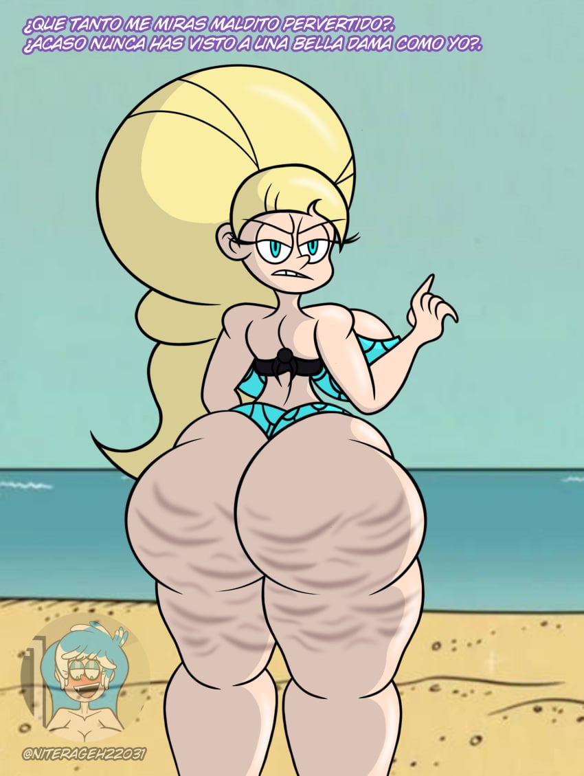 artist_niterageh22031 beach cellulite gravity_falls huge_ass pacifica_northwest spanish_text thicc-verse