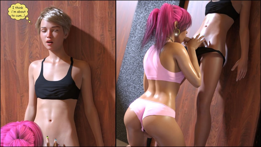 2femboys 3d black_underwear blonde_hair blonde_male blowjob catharsis clothing_store colored_fingernails colored_nails comic comic_page dialog dialogue dialogue_bubble earrings femboy femboy_on_femboy femboy_only first_time kizaru3d kneeling kneeling_oral_position lipstick long_hair makeup oral oral_insertion oral_penetration oral_sex penis_in_mouth penis_out pink_hair pink_underwear shop shopping short_hair sucking_penis trap twintails underwear underwear_only virgin