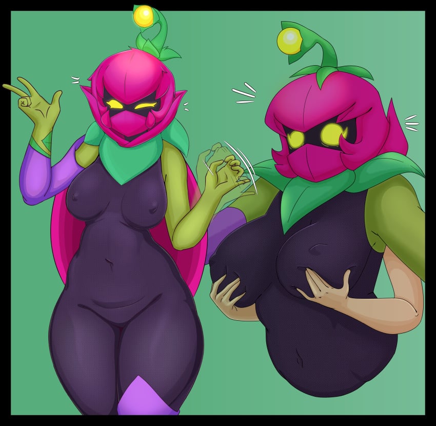 big_ass big_breasts brawl_stars ceo_of_lizards flower flower_petals huge_ass lily_(brawl_stars) nipple_bulge nipples nipples_visible_through_clothing plant plant_girl surprised