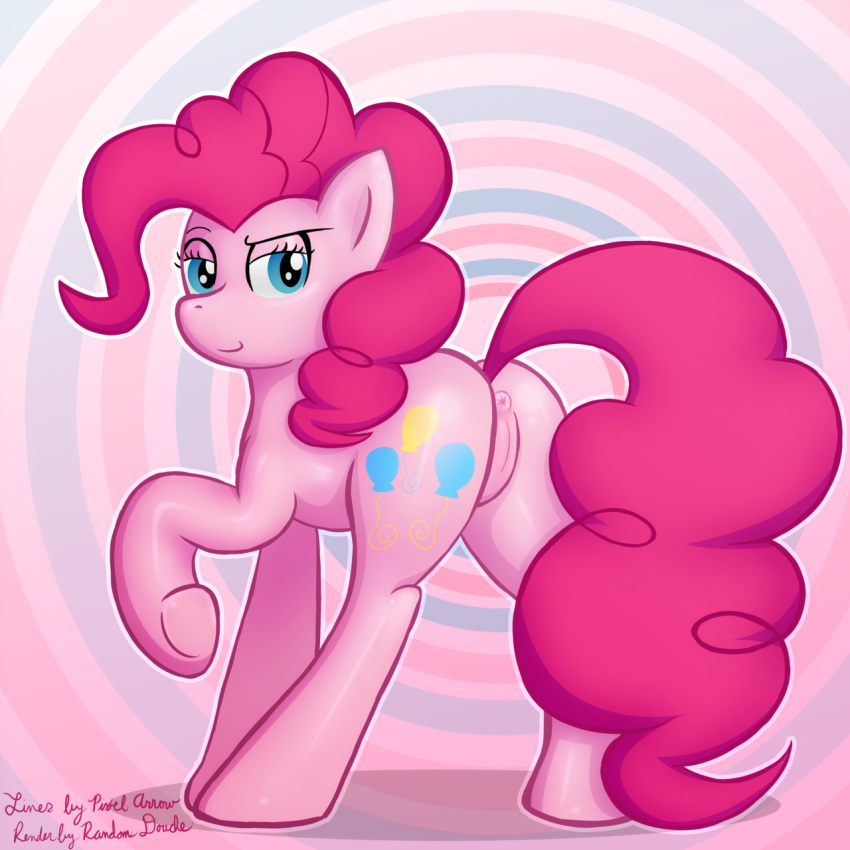 2012 anus ass blue_eyes cutie_mark equine female friendship_is_magic hair horse long_hair looking_at_viewer my_little_pony pink_hair pinkie_pie_(mlp) pixelarrow pony pussy randomdouche simple_background smile solo straight_hair tumblr