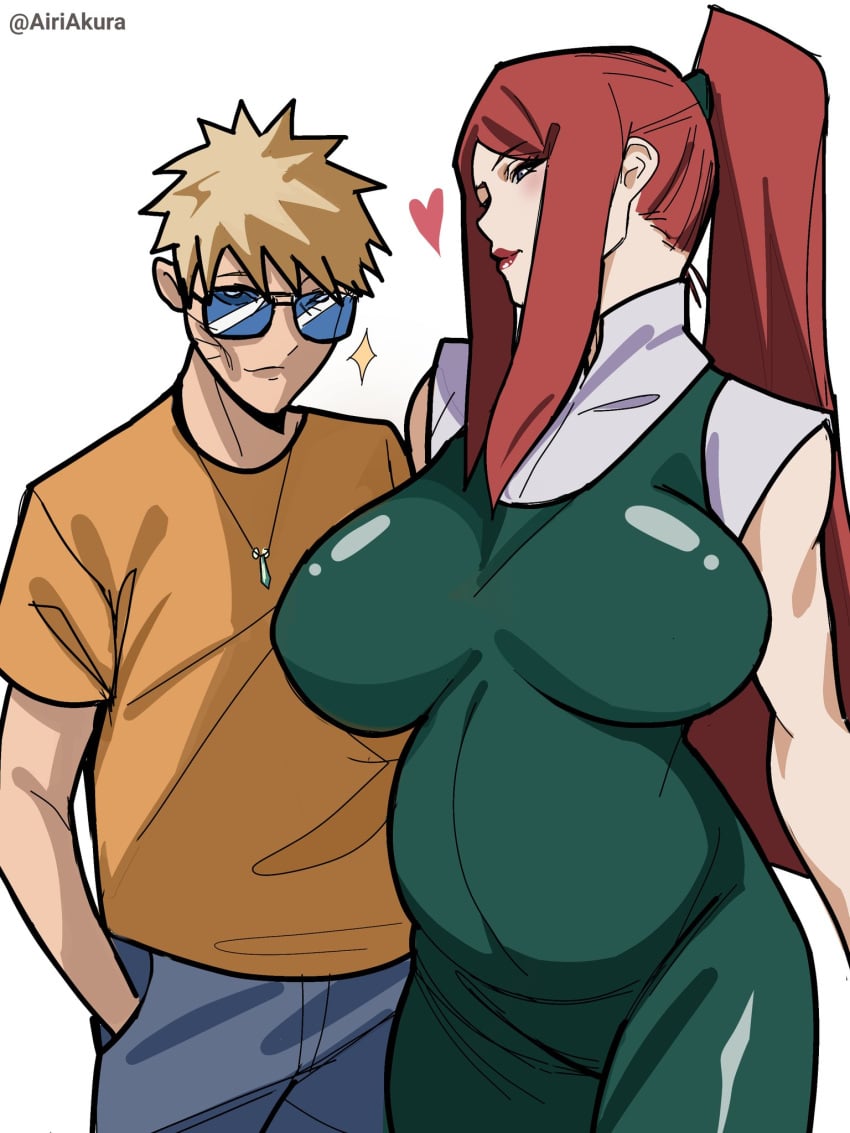 1boy 1girls airi_akura belly big_belly big_breasts blonde_hair breasts cum cum_inside female huge_breasts incest large_breasts love male mature_female milf mother mother_and_son naruto pregnant red_hair uzumaki_kushina uzumaki_naruto yellow_hair