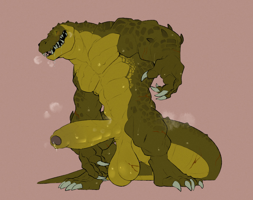 5_fingers absurd_res anthro balls big_balls big_penis biped bodily_fluids brask_(redras_shoru) claws countershade_face countershade_neck countershade_tail countershade_torso countershading crocodile crocodilian crocodylid erection fingers foreskin genital_fluids genitals glans green_body hi_res huge_balls huge_cock humanoid_genitalia humanoid_penis male male_only muscular muscular_anthro muscular_male penis precum redras_shoru reptile saggy_balls scalie sharp_teeth solo solo_male tail teeth