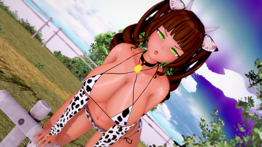 1girls 3d big_breasts bikini breasts champion_of_realms cowkini female heramael_(cor) tagme zimon