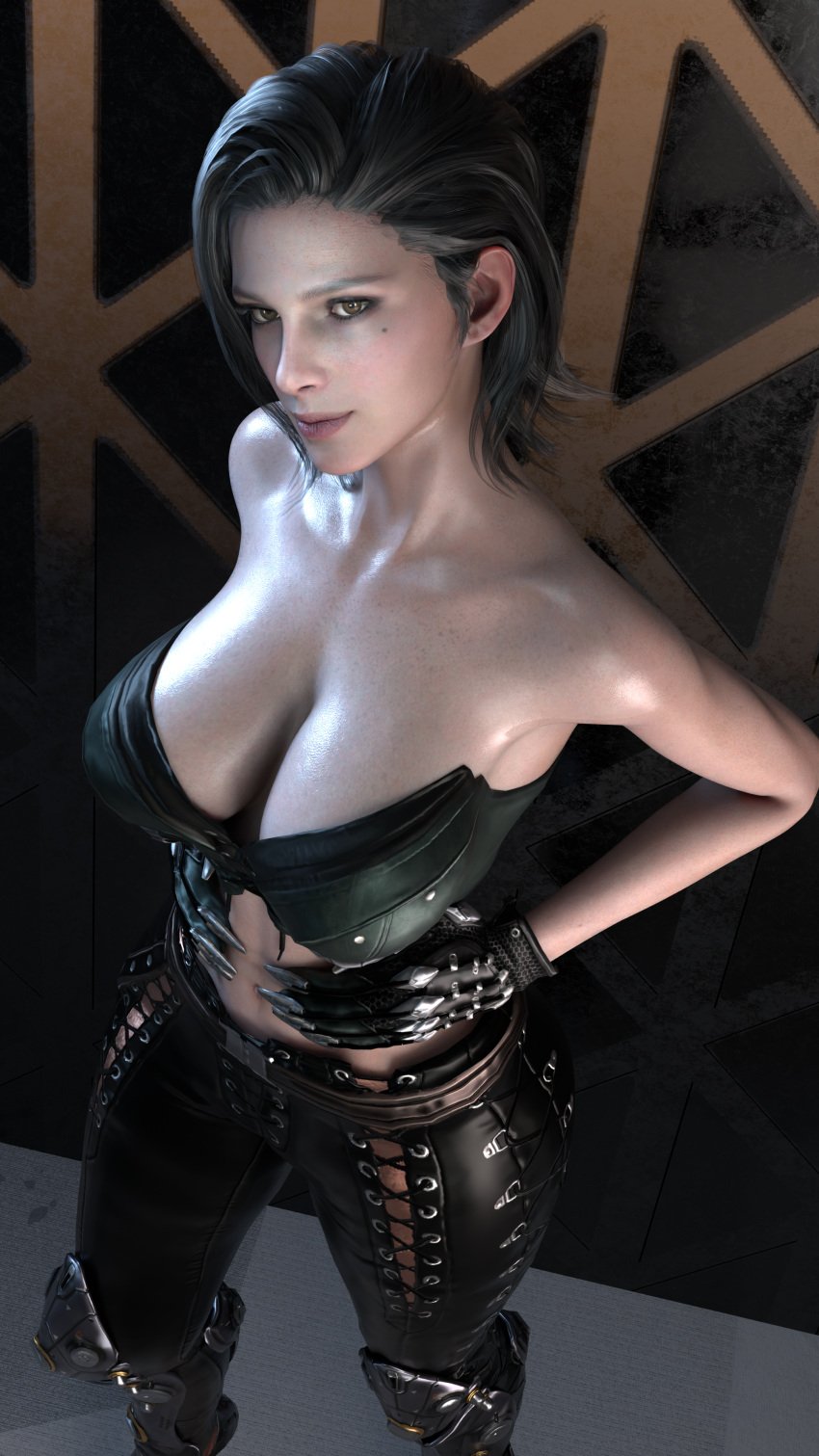 1female 1girls alternate_version_available ass belly big_ass big_breasts black_hair breasts brown_eyes female female_only freyna_(the_first_descendant) huge_breasts looking_at_viewer pale-skinned_female pale_skin short_hair solo solo_female tagme the_first_descendant thick thick_ass thick_thighs thighs toned toned_body toned_female toned_stomach voluptuous voluptuous_female wide_hips zen_art