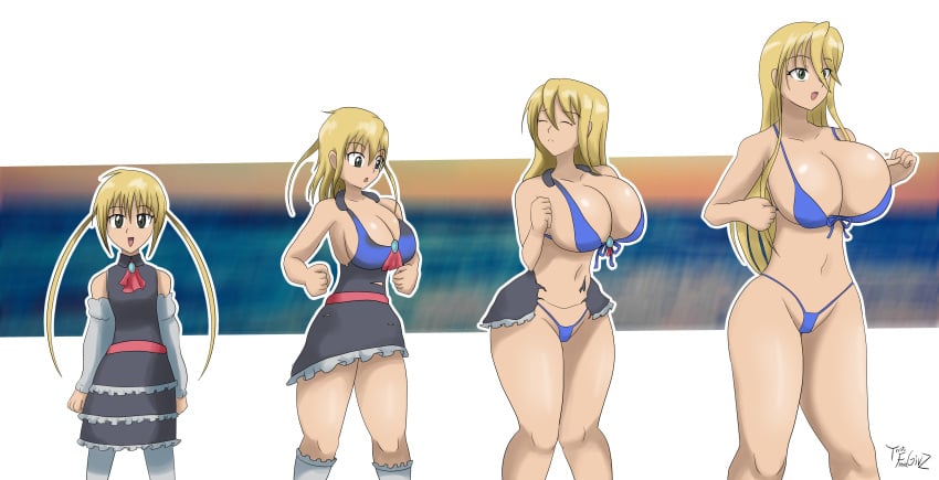 age_progression artist_logo artist_name bikini breast_expansion green_eyes hair_growth hayate_no_gotoku! highschool_of_the_dead identity_death maid_uniform nagi_sanzenin reincarnation shizuka_marikawa swimsuit thatfreakgivz transformation_sequence yellow_eyes