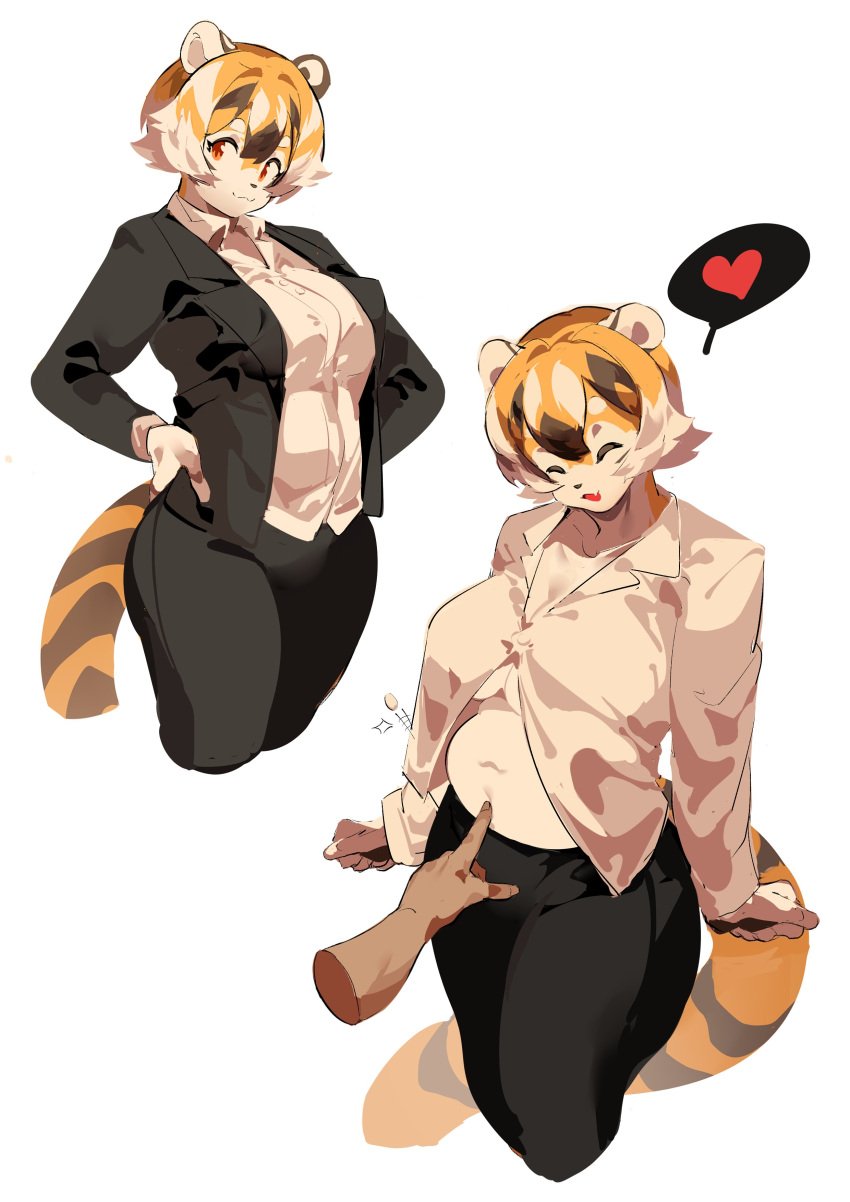 big_breasts breasts chubby feline female furry huge_breasts mx99926 thick_thighs tiger tiger_girl wide_hips