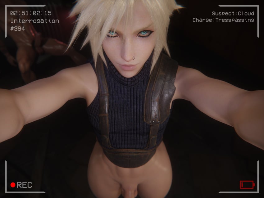 3d after_sex blender blenderdude blonde_hair cloud_strife femboy final_fantasy gay interrogation looking_at_viewer penis selfie tagme