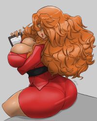 1girls 2022 alternate_version_available ass big_ass big_breasts bottomwear breasts bubble_butt busty cleavage clothing dat_ass female female_only ggrimmfield hair hair_over_eyes huge_ass huge_breasts lips lipstick long_hair mature mature_female orange_hair pantylines pencil_skirt powerpuff_girls red_head red_lips red_lipstick sara_bellum skirt solo solo_female thick_lips thighs topwear