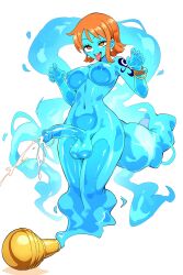 1futa ahe_gao ai_generated blue_body blue_skin bracelet breasts brown_eyes cum cumming ejaculation futa_focus futa_only futanari genie genie_bottle genie_girl genie_lamp genie_nami handsfree_ejaculation magic_lamp nami nami_(one_piece) nipples novelai nude nude_futanari one_piece orange_hair orgasm orgasm_face penis pre-timeskip short_hair suction testicles tongue tongue_out