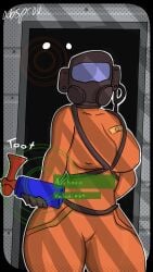 among_us among_us_reference artist_signature ass big_breasts big_butt big_thighs bodysuit breasts clothed curvy female female_focus gloves helmet huge_breasts huge_thighs large_ass lethal_company mask masked no_artist thick_ass thick_thighs thighs tight_clothing uniform wide_hips