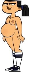 2d accurate_art_style areolae artist_request big_breasts eva_(tdi) pregnant pregnant_belly pregnant_female teenager total_drama_island