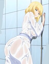 alisa_(katainaka_ni_totsui_de_kita_russia_musume_to_h_shimakuru_ohanashi) anime_screencap bathrobe big_ass big_breasts blonde_hair blue_eyes katainaka_ni_totsui_de_kita_russia_musume_to_h_shimakuru_ohanashi mature_female milf ova russian_female russian_girl short_hair wet_clothes