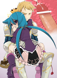 1girls 7th_dragon agemono animal_ear armor backside bar_censor blue_hair blush censor_bar censored clenched_teeth closed_eyes clothed_sex clothing couple covered_mouth cross_section crown cum cum_in_pussy cum_in_uterus cum_inside empty_eyes female knight_(7th_dragon) long_hair looking_back male panties panties_around_leg panties_around_one_leg panties_down penetration penis pink_skirt princess_(7th_dragon) purple_eyes sex skirt small_penis spread_legs tied_hair twintails twitch_lines underwear uterus vaginal_penetration x-ray young