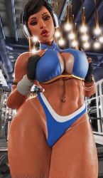 1girls 3d abs ass big_ass big_breasts breasts caladdicted chun-li chun-li_(fortnite) dat_ass female female_focus female_only fit fit_female fortnite gym huge_ass muscular muscular_female sports_bra street_fighter tan_body tan_skin tanline tanlines tanned thick_thighs thong