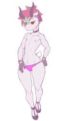 ass athletic athletic_male bubble_ass bubble_butt caprine caprine_humanoid choker ear_piercing ear_piercings edit femboy furry girly greek_mythology male_only noname_(nowhere) panties pink_hair pink_panties satyr solo solo_male trap