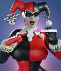 1girls 3d ass athletic athletic_female batman:_arkham_knight batman_(series) big_ass big_breasts bottom_heavy breasts bust busty chest clown_girl curvaceous curvy curvy_figure dc dc_comics eyebrows eyelashes female female_focus fit fit_female harley_quinn harley_quinn_(classic) harley_quinn_(injustice) hips hourglass_figure huge_ass huge_breasts impregnated injustice_2 large_ass large_breasts legs light-skinned_female light_skin mature mature_female positive_pregnancy_test pregnancy_test pregnant slim slim_waist smitty34 solo thick thick_hips thick_legs thick_thighs thighs top_heavy top_heavy_breasts upper_body villain villainess voluptuous voluptuous_female waist wide_hips