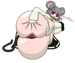 alpha_channel anus anus_peek ass ass_focus ass_grab big_ass cookie_(touhou) huge_ass mouse_ears mouse_girl mouse_tail nazrin nyon_(cookie) presenting presenting_hindquarters spread_ass spreading supersecretsoup_(artist) touhou transparent_background