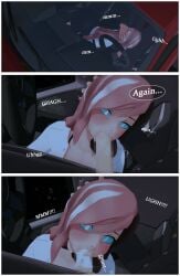 3d backed_up_cum car cat_eyes censored_penis cum_in_mouth curious_cat_(rwby) english_text excessive_cum fellatio koikatsu long_hair neo_(rwby) nyxxzeiss oral pixelated possessed possession rwby text_bubble