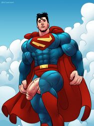 clark_kent clark_kent_(my_adventures_with_superman) kal-el male_only muscle my_adventures_with_superman pullaskiart superhero superman_(clark_kent) tight_clothing uncut uncut_penis