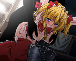 blonde_hair blue_eyes blush bottomless breast_grab breasts bucket clothed_rape color female lactation large_breasts nipples pun rape reverse_noise sex sex_from_behind sunny_milk tied_hair touhou twintails yamu_(reverse_noise)