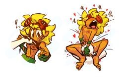 aboredsnek cunnilingus eating_pussy female fit_female freckles freckles_on_face goggles heart human humanized humanoid leg_spread moaning nipples peargor plants_vs_zombies pussy_juice pvz shirt_lift small_breasts solar_flare_(peargor) solar_flare_(pvz) sunflower sunflower_(pvz) tan_body tomboy yellow_hair