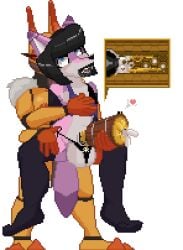 1boy 1girls 4_arms ahe_gao animated assassin_bug_(doggie_bones) cum doggie_bones femdom fleshlight forced_orgasm furry futanari game gay happy_heart_panic honey insect_girl multi_arm multi_limb orgasm pixel_animation pixel_art transparent_background video_game whispy x-ray