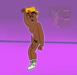 damien_(tdi) male male_only naked_with_shoes_on no_clothes shoes_on total_drama_island total_drama_island_(2023) yaoi yellow_hat