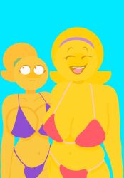 2girls big_breasts bikini blonde_hair emoji_(race) emoji_milf emoji_slut emojifam_(sssir8) fanart ignoring meme milf mother_and_daughter mother_daughter_boob_envy_(meme) multiple_girls nismanxd slobbyslapper sssir sssir8