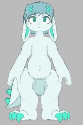 anthro dragon hybrid lagomorph leporid lostnptr male mammal model_sheet mythological_creature mythological_scalie mythology rabbit scalie solo yuuka_(lostnptr)