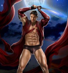 1boy bara bara_tits barazoku bulge carlos_gzz gay kenshi_takahashi male male_focus male_nipples male_only manly mortal_kombat mortal_kombat_1_(2023) muscular_male netherrealm_studios nipples penis_outline solo solo_male underwear yaoi