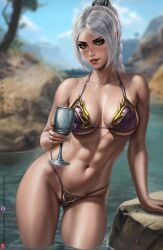 1girls abs absurd_res absurdres arm_support artist_name athletic athletic_female baldur's_gate baldur's_gate_3 bangs bare_arms bare_shoulders bare_thighs big_breasts bikini bikini_bottom bikini_top blush blushed bra braided_hair braided_ponytail breasts chalice cleavage clothed clothed_female clothing cup cute_face dandon_fuga dungeons_and_dragons elf elf_ears elf_female female female_focus female_only fit fit_female forgotten_realms freckles freckles_on_face green_eyes hair_up half-elf half_elf high_resolution highres holding_cup in_water lake large_breasts light-skinned_female light_skin long_hair looking_at_viewer navel outdoors outside panties pointy_ears ponytail purple_bikini purple_bikini_bottom purple_bikini_top purple_bra purple_clothes purple_clothing purple_panties purple_underwear scar scar_on_face sfw shadowheart slim_girl slim_waist solo solo_female solo_focus standing stomach thick_thighs thighs toned toned_body toned_female toned_stomach twitter_link underwear water white_hair