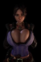 1girls 3d 3d_animation african african_female alternate_ass_size alternate_breast_size animated ass belt big_ass big_hips bouncing_ass breasts breasts_bigger_than_head breasts_bigger_than_torso breasts_focus brown_eyes brown_eyes_female brown_hair brown_hair_female capcom cleavage clothed clothed_female dark-skinned_female dark_skin enormous_breasts female female_focus female_only fingerless_gloves gigantic_breasts gloves hips hourglass_figure huge_ass huge_breasts human human_female human_solo large_ass large_hips looking_at_viewer necklace pants purple_shirt resident_evil resident_evil_5 sheva_alomar shirt short_playtime shorter_than_30_seconds solo solo_female solo_focus tagme top_heavy top_heavy_breasts upper_body vaako vertical_video video wide_hips