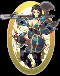 1futa areolae armor axe ball_armor ball_bulge balls balls_under_clothes black_hair blush bodysuit breasts censored dagashiya dickgirl double_bladed_axe erection fantasy_earth fantasy_earth_zero full-package_futanari futa_only futanari green_eyes huge_breasts huge_cock huge_testicles hyper hyper_balls hyper_penis intersex konbuni kouin_n muscles penis penis_out precum sagging_balls solo spikes thighhighs veiny_penis warrior_(cactus_armor)_(fantasy_earth) warrior_(fantasy_earth) weapon wide_hips