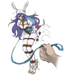 1girls anal anal_penetration blue_eyes blue_hair blush bondage breasts bunny_ears bunny_girl bunnysuit dominant_pov double_penetration drooling easter eudetenis female female_focus femsub fire_emblem fire_emblem_awakening fire_emblem_heroes gag high_heels hopping leash long_hair lucina_(fire_emblem) lucina_(spring)_(fire_emblem) medium_breasts nintendo object_insertion petplay pov saliva saliva_trail sex_toy solo_focus vaginal_penetration very_long_hair