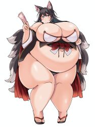 1girls 2024 animal_ears bbw belly blue_eyes breasts female female_focus fox_ears fox_girl fox_tail hi_res high_resolution highres hips huge_belly huge_breasts huge_thighs hyper kitsune kurocaze long_hair multiple_tails overweight overweight_female plump simple_background solo solo_female solo_focus tails thick_thighs thighs voluptuous white_background wide_hips