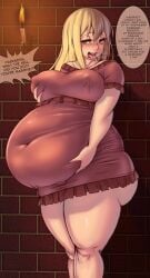 absurd_res absurdres areolae ass bbw belly belly_hold belly_overhang big_belly big_breasts big_butt big_female blonde_hair blush breast_grab breasts chubby chubby_female color darkness_(konosuba) dialogue embarrassed eyebrows eyebrows_visible_through_hair fat fat_female fat_fetish fat_girl fat_woman fatty female female_only front_view half-closed_eyes hi_res high_resolution highres hips huge_butt human humiliation kipteitei kono_subarashii_sekai_ni_shukufuku_wo! large_butt large_female obese obese_female overweight overweight_female plump satou_kazuma side_view solo solo_female speech_bubble tagme text thick_thighs thighs tongue_out tubby weight_conscious weight_gain