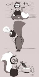 anthro ass bottomless bottomless_female buttplug clothed clothing comic female gas_mask hi_res mammal mask mephitid muffy_(yotomoe) plug_(sex_toy) sex_toy skunk solo upskirt yotomoe