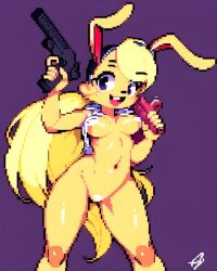 ai_generated epic_games jazz_jackrabbit_(series) lori_jackrabbit pixel_art