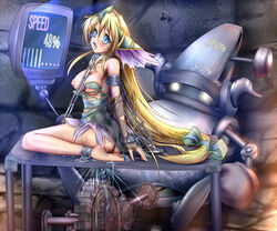 arms_behind_back blonde_hair blue_eyes blush bondage bound bow breasts chains collar cuffs dildo drill exposed_breasts female female_focus femsub fucked_silly gear human kneeling leash long_hair machine metal_collar monikano nipples orgasm pussy_juice rape riesz seiken_densetsu seiken_densetsu_3 sex_machine stationary_restraints steel_bondage strapped_down tears teeth torn_clothes wariza