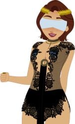 blindfolded brown_hair coin_flip cosplay disney disney_channel disney_princess eternum female idriel_(eternum) mehefin013 rapunzel self_upload short_hair tangled tangled:_the_series transparent_background