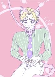 breeding cat_collar collar diamond_is_unbreakable donocho fertilization implied_mpreg implied_sex impregnation insemination jojo's_bizarre_adventure male_impregnation male_only male_pregnancy malesub mpreg ovum slave_collar sperm_cell sperm_meets_ovum yoshikage_kira