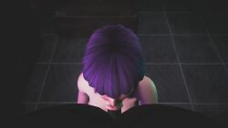 3d alluring animated ayane_(doa) big_breasts big_penis black_penis blowjob blowjob_face dead_or_alive interracial inviting pov pov_eye_contact purple_hair red_eyes sucking sucking_penis tagme video