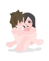 1boy 1girls after_sex bed black_eyes blush brown_hair caressing completely_nude completely_nude_female completely_nude_male couple cowgirl_position cute dot_eyes feet female full_body hand_on_another happy happy_sex headpat heavy_breathing looking_at_another male mii mob_face mole nintendo nude sex sitting smile solid_circle_eyes spiky_hair spread_legs straddling sweat upright_straddle vaginal_penetration wavy_eyes white_background