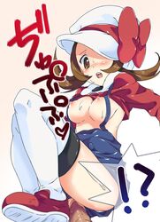 blush breasts censored endou_masatoshi hat human human_only large_breasts lyra_(pokemon) nakamura_sandayo penis pokemon pokemon_hgss pussy sex vaginal_penetration