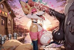 absurdly_large_cock after_fellatio after_sex after_vaginal ahe_gao ai_generated alcohol alcoholic_drink arm_sleeves beer big_ass big_balls big_breasts big_butt big_penis black_lips blush blushing bottle bukkake cabin choker covered_in_cum creamhorseai crop_top cum cum_covered cum_drip cum_in_mouth cum_in_pussy cum_inside cum_on_body cum_on_breasts cum_on_face curvy curvy_female curvy_figure defeat defeated demon demon_girl drinks erect_nipples excessive_cum exhausted fainted female fit fit_female fox fox_ears fox_girl fox_tail fucked_silly fur furry furry_female furry_only goth goth_girl hearts_around_head hellhound helluva_boss high_resolution highres horny horny_female horse_penis horsecock horsecock_on_humanoid hourglass_figure huge_ass huge_balls huge_breasts huge_cock hyper_balls lake lakeside long_ears makeup makeup_running male male/female massive_balls massive_penis mature mature_female mohawk mohawk_(hairstyle) outdoors penis_on_face penis_on_head perfect_body posing queen_bee-lzebub_(helluva_boss) runny_makeup seductive seductive_look shorts sleeves snout stockings sweat sweating sweaty sweaty_body tail testicles thick_thighs voluptuous voluptuous_female werewolf wolf_boy